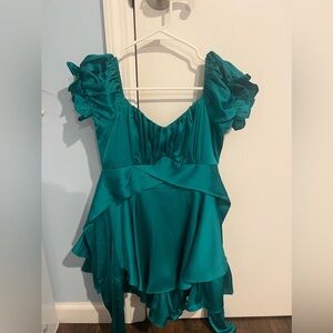 Teal Dress romper